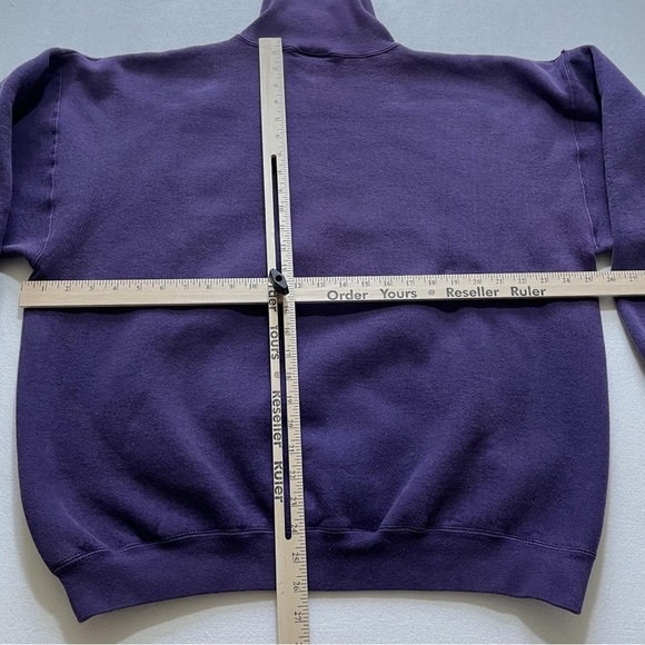 Vintage Adidas Sweatshirt Mens Large Purple Turtleneck - Picture 6 of 9